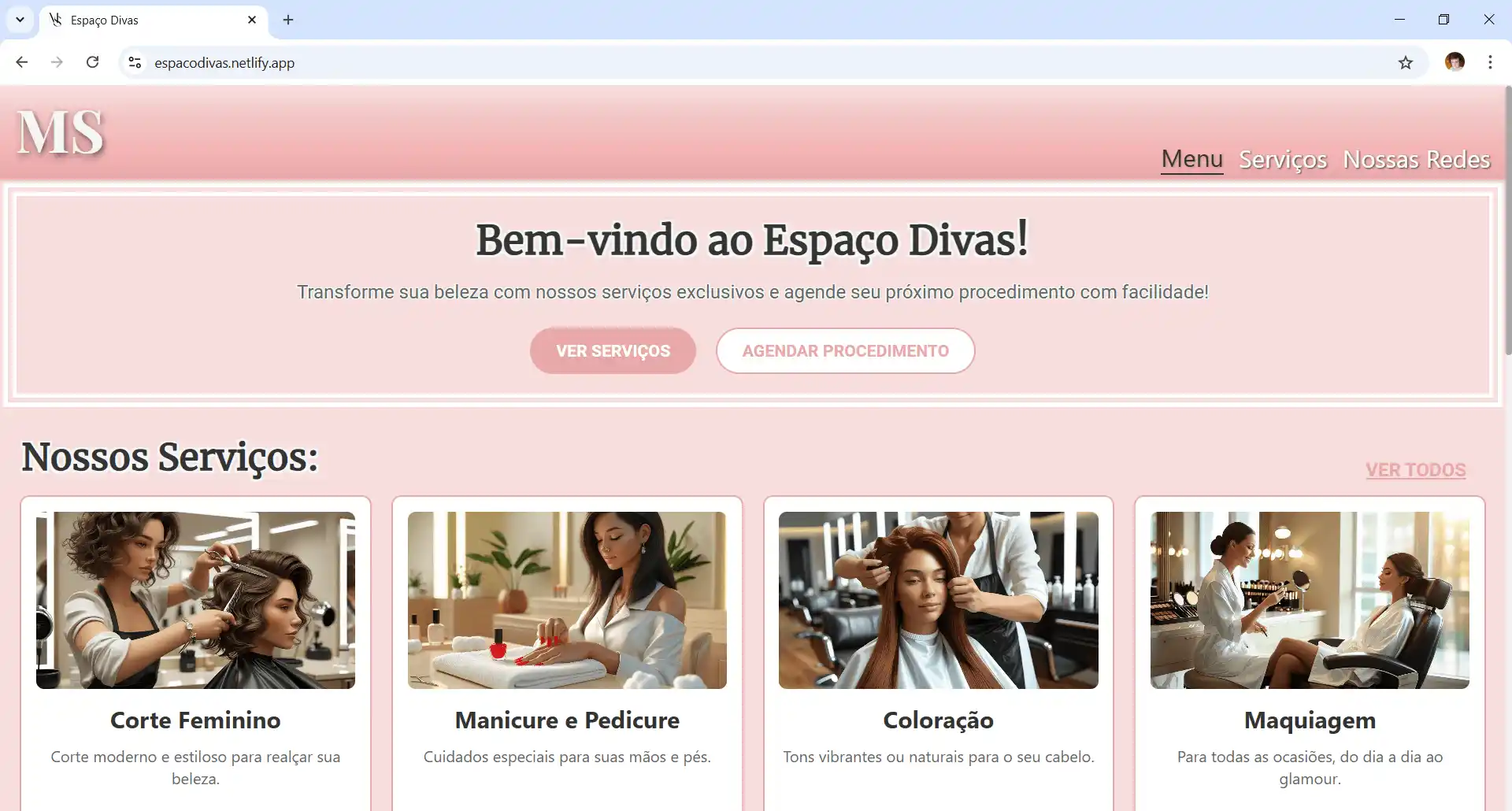 Site Espaço Divas