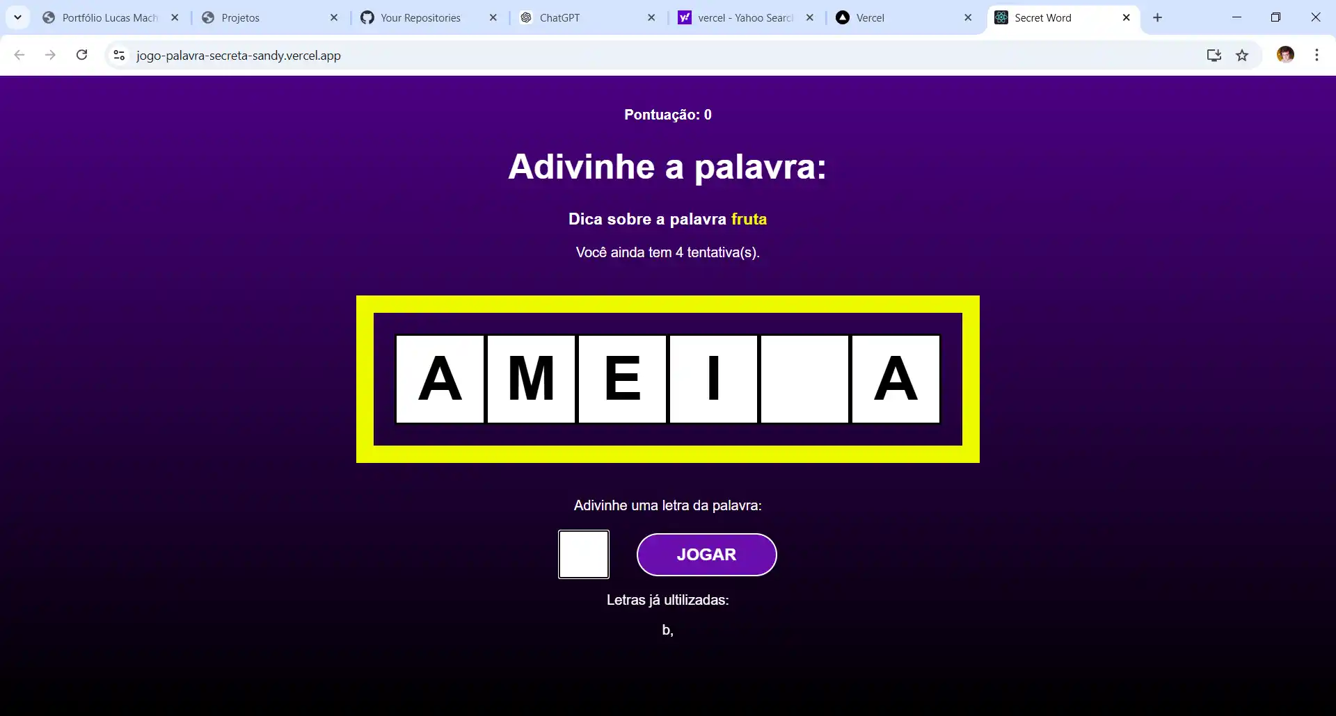 Jogo da Palavra Secreta
